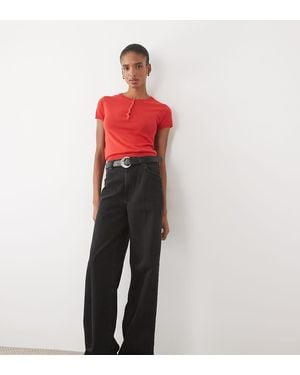 ASOS Asos Design Tall Wide-Leg Jeans Met Persvouw Voor En Riem - Rood