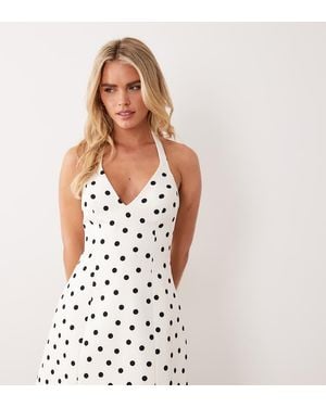 Forever New Crepe Halter Mini Dress - White