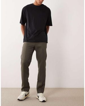 Mango Linen Blend Tailored Trouser - Black