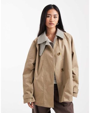 ASOS Jack Met Capedetail, Trench En Geruite Voering - Bruin
