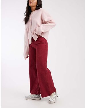 ASOS Pantalones De Pernera Ancha De Pana De -Morado - Rojo
