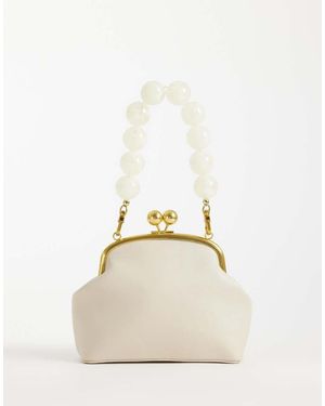 ASOS Pochette Color Pietra Con Manico A Sfere - Neutro