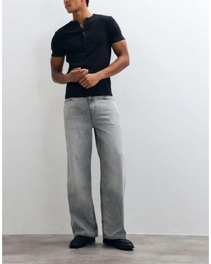 AllSaints Vaqueros Denim De Pernera Ancha Lenny En Gris Lavado