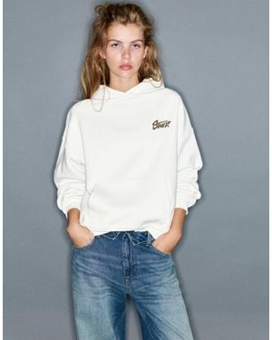 Pull&Bear Stwd kapuzenpullover mit leopardenmuster - Blau