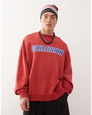 Collusion – kastiges sweatshirt - Rot