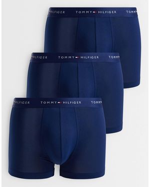 Tommy Hilfiger Signature Microfiber 3 Pack Boxer Briefs - Blue