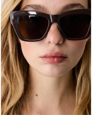 Stradivarius Occhiali Da Sole Cat-Eye Squadrati - Marrone