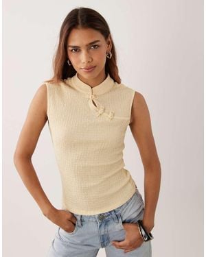ASOS Top Met Mandarijnkraag - Blauw