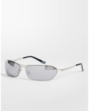 ASOS Wrap Metal Frame Sunglasses - Metallic