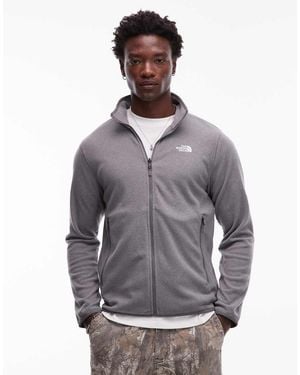 The North Face Polar Gris Medio Jaspeado Con Cremallera Y Logo Glacier De