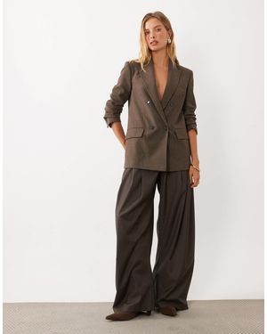 Mango Irise ensemble blazer ajusté à carreaux - Marron