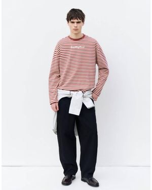 Pull&Bear Stwd gestreiftes t-shirt mit schriftzug - Pink