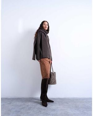 TOPSHOP Knit Oversized Jumper With Scarf - White