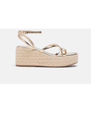 Stradivarius Platform Strap Wedges - Natural