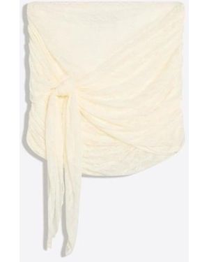 Bershka Lace Knot Mini Skirt - White