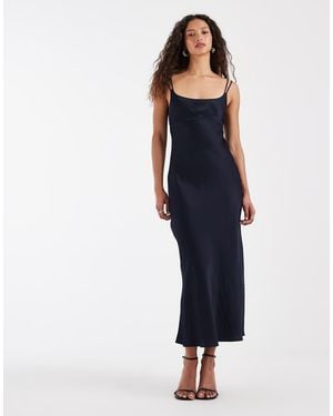 & Other Stories Satin Bias Cut Maxi Dress - Blue