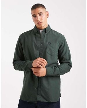 Fred Perry Camicia Oxford Color Kaki - Verde