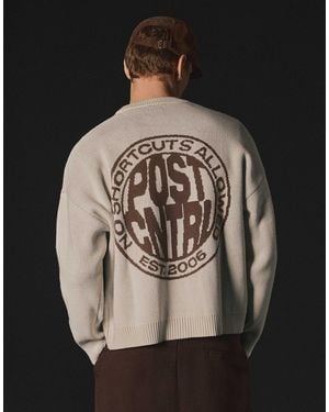 Bershka – pullover aus jacquard-strick - Schwarz