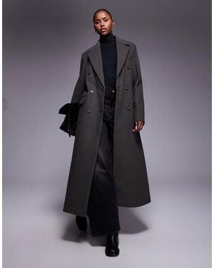 River Island Tailored Double Breasted Coat - Grey