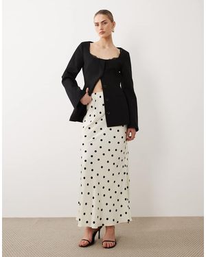Vila Satin Maxi Skirt - White