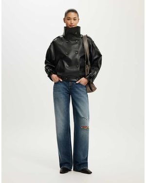 Cotton On Porter Cropped Trench - Blue