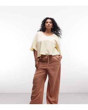 ASOS Asos Design Curve Linen Pull On Trousers - Orange