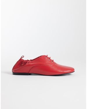 ASOS Myriad Premium Lace Up Flat Shoes - Red