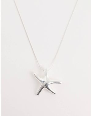 SEOL + GOLD Collar Con Diseño De Estrella De Mar De Plata De Ley De - Neutro
