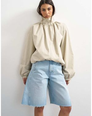 TOPSHOP Geplooide Anorak Met Opstaande Boord - Blauw