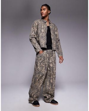 Liquor N Poker Relaxed baggy Jeans Co-ord - Gray