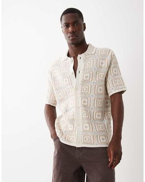 Only & Sons Crochet Relaxed Fit Shirt - Natural