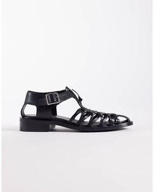 Bronx Zapatos Negros Con Diseño Enrejado De Cuero Next-Wagon De