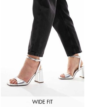 ASOS Wide Fit Hotel Barely There Block Heeled Sandals - Black