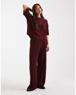 ONLY Pantalon d'ensemble ample et plissé - bordeaux - Violet
