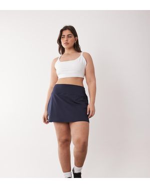 4505 Curve Active Tennis Skirt With Under Shorts And Phone Pocket - Blue