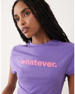 ASOS Baby Tee Met Bolle 'Whatever'-Print - Paars