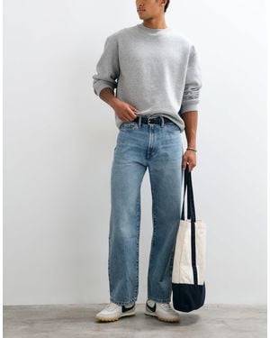 Abercrombie & Fitch Jean relaxed fit délavé clair - Bleu
