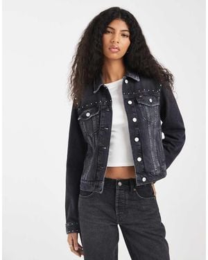 Tommy Hilfiger Studded Denim Trucker Jacket - Black