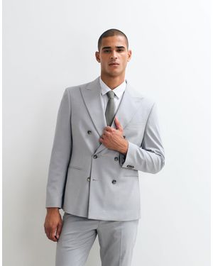 ASOS Slim Double Breasted Suit Jacket - Grey