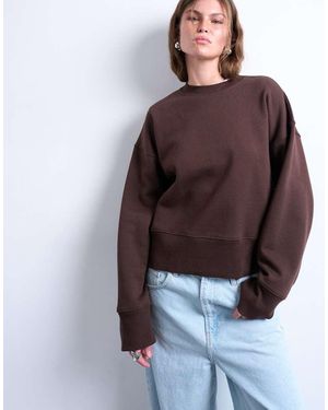 TOPSHOP Premium Heavyweight Oversized Sweat - Brown