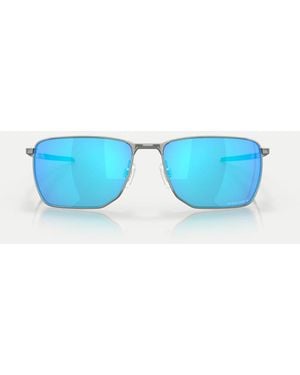 Oakley Ejector Rectangle Sunglasses With Mirrored Lens - Blue