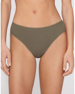 Tezenis Cotton Cutie Ribbed Brazilian Briefs - Grey