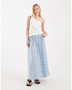 Vero Moda Full Woven Midi Skirt - Blue