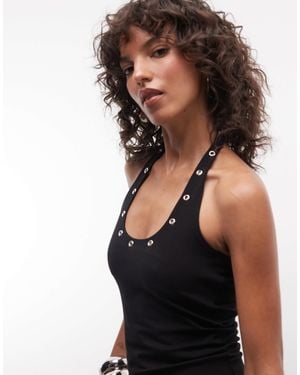 Collusion Eyelet Halter - Black