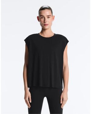 Oysho Modal Blend Sleeveless T-shirt - Black