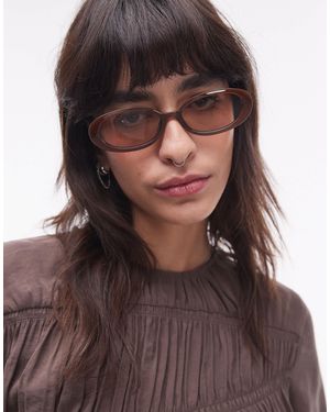 & Other Stories Slim Oval-frame Sunglasses - Brown