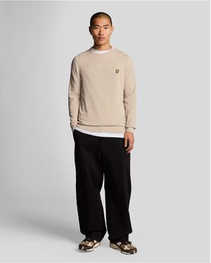 Lyle & Scott Mid Knits Cotton Crew Neck Jumper - Natural