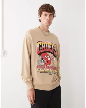KTZ Kansas City Chiefs Oversized Sweatshirt - Natural