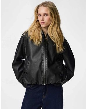 Pieces Chaqueta Bomber Negra De - Negro