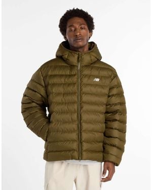 New Balance Sport Essentials Hooded Puffer Jacket - Green